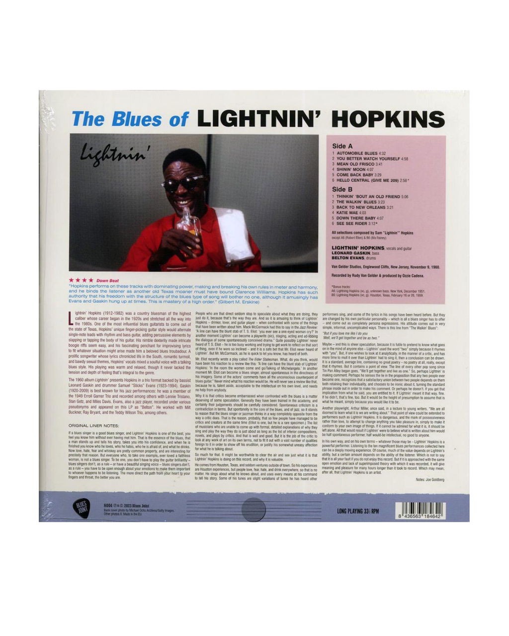 Lightnin' Hopkins - The Blues Of Lightnin' Hopkins  ( 180g Vinyl LP)